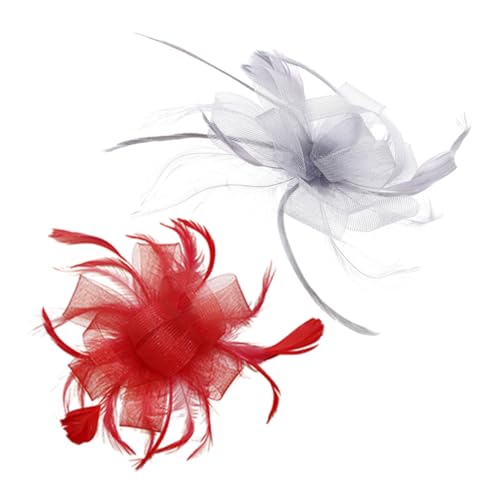 SHERCHPRY 1 Satz Haarschmuck Federhaarclip Blumenhaarclip Haarspange Fascinators Für Frauen Teeparty Teeparty-haardekoration Fascinator-kopfbedeckung Fascinator-kopfschmuck Gittergewebe 2st von SHERCHPRY