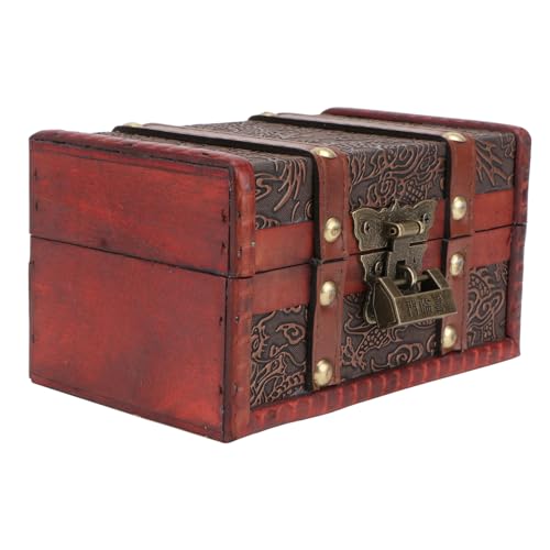 SHERCHPRY 2 Stk schmuckschatulle aus holz Zinn Boxen mit Deckel Aufbewahrungskorb Holzschmuckkästchen Dekorative Holzbox Sammelbehälter für Schmuck Aufbewahrungskoffer artware hölzern rot von SHERCHPRY