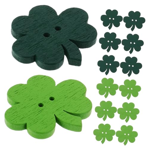 SHERCHPRY 50 Stück St Patrick'S Day Knöpfe Kleeblatt Knöpfe Holzknöpfe Irische Festival Abzeichen Für Partydekorationen Basteln DIY Nähzubehör von SHERCHPRY