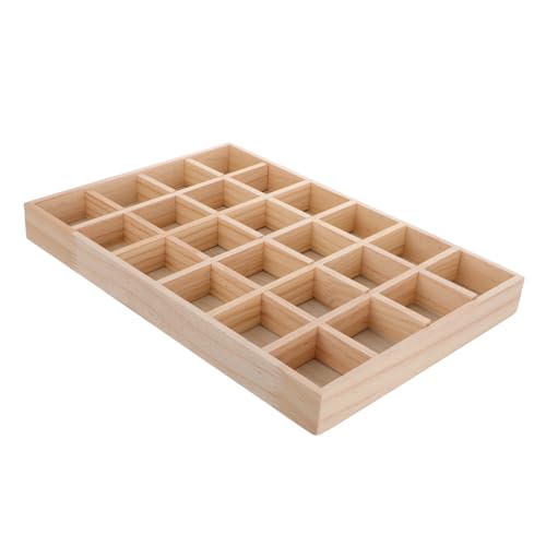 SHERCHPRY Holz Schmuck Tablett 24 Grids Schmuck Schublade Organizer Vitrine Display Box Ring Ohrringe Halter Für Home Handwerk Kommode Badezimmer von SHERCHPRY