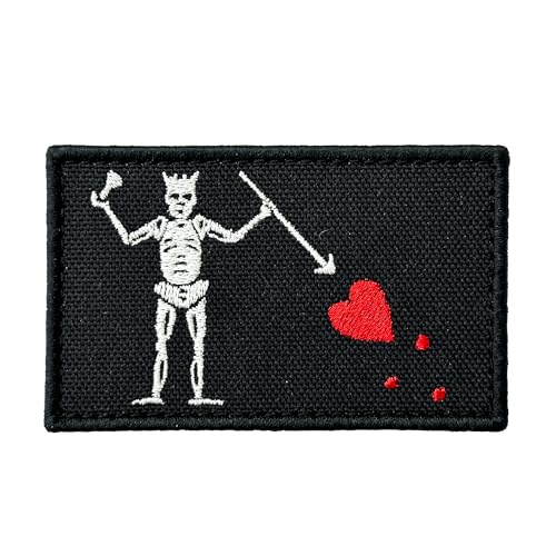 SHEVRONESS Edward Teach Flag Tactical Funny Moral Patch für Hüte, Westen, Jeans, Rucksäcke, alle Kleidung und Ausrüstung – sehr langlebig und unglaublich resistent gegen Verblassen und Reißen – 8,7 x von SHEVRONESS