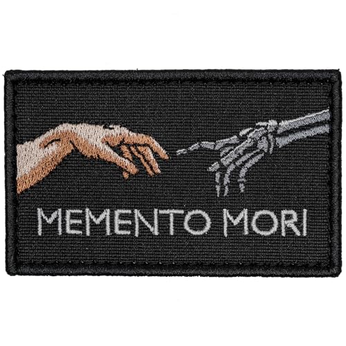 SHEVRONESS Memento Mori Taktischer lustiger Moralaufnäher für Hüte, Westen, Jeans, Rucksäcke, alle Kleidungsstücke und Ausrüstung, sehr langlebig und unglaublich resistent gegen Verblassen und Reißen, von SHEVRONESS