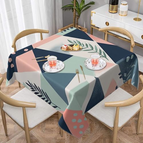 SHFJASBNUMG Abstrakte Esstischabdeckung, Blätter, Tischdecke, einfache Tischdecke für Esszimmer, Grillen, Picknick, Couchtisch, 140 x 140 cm von SHFJASBNUMG