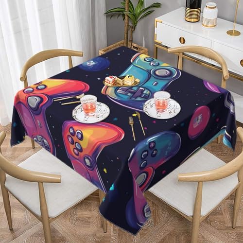 SHFJASBNUMG Gamer Gaming-Tischdecke, Gamer-Gaming-Bilder, Esstischabdeckung, Spielbilder, Tischdecke für Zuhause, Küche, Restaurant, Party, Buffet, Picknick, 140 x 140 cm von SHFJASBNUMG