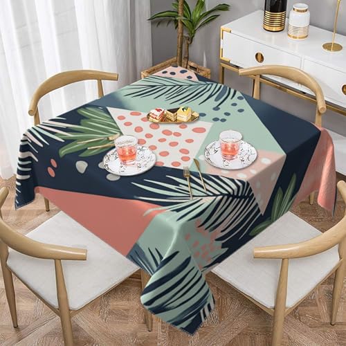 SHFJASBNUMG Schlichte Tischdecke, abstrakte Tischdecke, Blätter, Esstischabdeckung für Zuhause, Restaurant, Picknick, drinnen und draußen, Esszimmer, 140 x 140 cm von SHFJASBNUMG