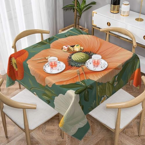 SHFJASBNUMG Schöne Tischdecke mit Blumenmuster, Esstisch, Tischdecke für Küche, Urlaub, Abendessen, 140 x 140 cm von SHFJASBNUMG