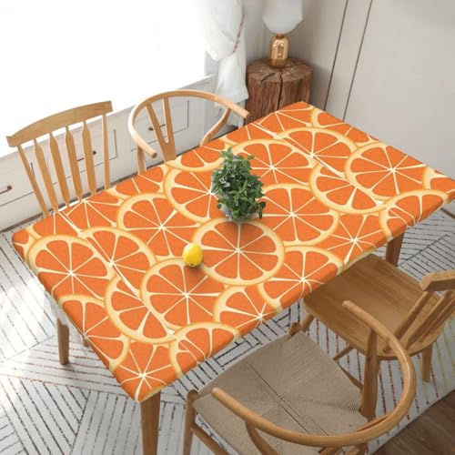 Orangenscheiben Rechteckige Tischdecke -76, klein, 152 cm, wasserabweisender, auslaufsicherer, abwischbarer Polyester-Esstisch von SHFYTRHG