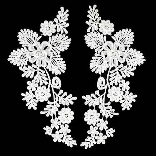 1 Set Stickerei Schwarze Rose Blumenspitze Ausschnitt Kragen, DIY Kragen Spitzenstoffe zum Nähen Basteln Patch Scrapbooking-BW134 von SHHEG