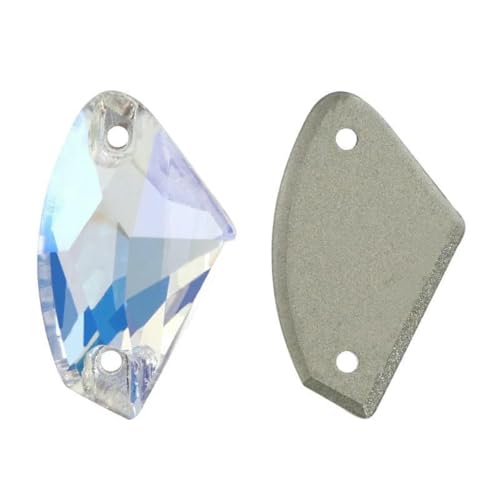 10 Stück/Packung, 09 x 14,0 mm, 12 x 19 mm, flache Glasperlen zum Aufnähen von losen Strasssteinen für Kleidung, Steinkristall-Strass für Kleider, DIY-001MO Mo von SHHEG