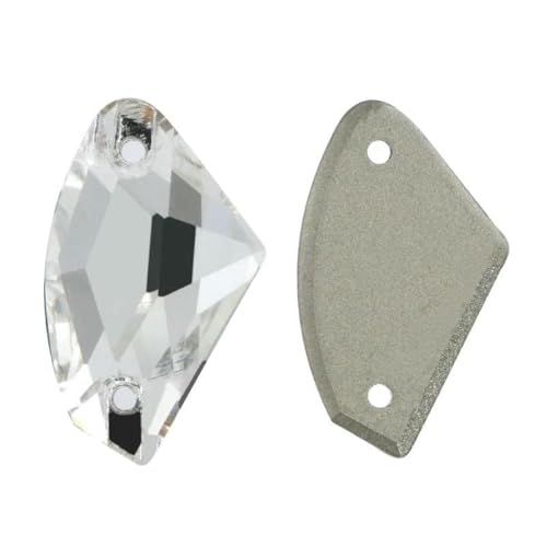 10 Stück/Packung 09 x 14,0 mm 12 x 19 mm flache Glasperlen zum Aufnähen von losen Strasssteinen für Kleidung, Steinkristall-Strass für Kleider, DIY-001, Krista von SHHEG