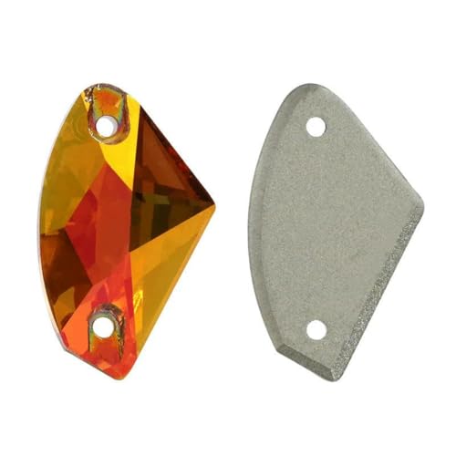 10 Stück/Packung 09 x 14,0 mm 12 x 19 mm flache Glasperlen zum Aufnähen von losen Strasssteinen für Kleidung, Steinkristall-Strass für Kleider, DIY-001AP Astra von SHHEG