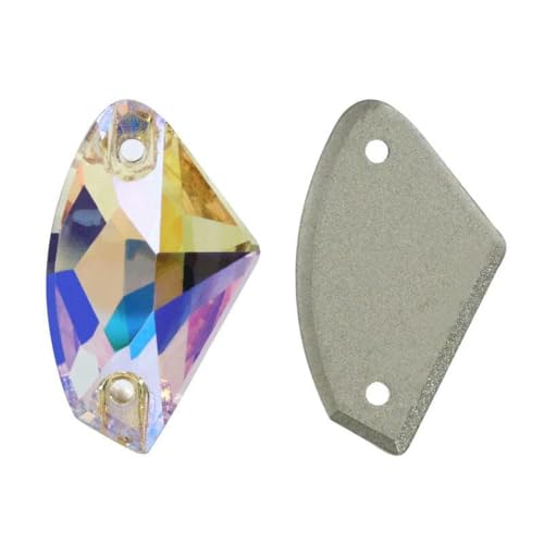 10 Stück/Packung 09 x 14,0 mm 12 x 19 mm flache Glasperlen zum Aufnähen von losen Strasssteinen für Kleidung, Steinkristall-Strass für Kleider, DIY-001PS Parad von SHHEG