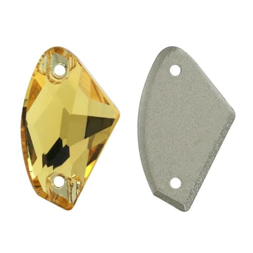 10 Stück/Packung 09 x 14,0 mm 12 x 19 mm flache Glasperlen zum Aufnähen von losen Strasssteinen für Kleidung, Steinkristall-Strass für Kleider, DIY-226 Helltop von SHHEG