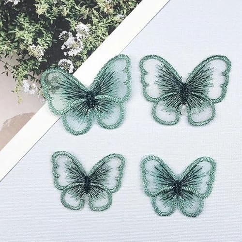 10 Stück 14 Farben Goldfaden Stickerei Schmetterling Patch Aufnäher Aufnäher Gestickte Patches Für Kleidung Cheongsam-grün von SHHEG