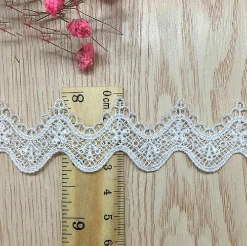 15 Yards 7 Stile wasserlösliches Spitzenband Stickerei Blumenspitze Stoffbesatz Dekoration DIY Nähen Basteln Kleidungszubehör-7 Breite 3,0 cm von SHHEG