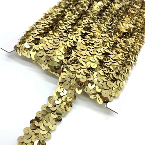 2 Yards 20 mm elastisches Paillettenband, Spitzenbesatz, Pailletten-Nähstoff für Kleider, Kleidung, Kopfschmuck, Brauthochzeit, DIY-Zubehör-02 von SHHEG