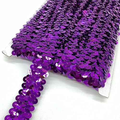 2 Yards 20 mm elastisches Paillettenband, Spitzenbesatz, Pailletten-Nähstoff für Kleider, Kleidung, Kopfschmuck, Brauthochzeit, DIY-Zubehör-07 von SHHEG