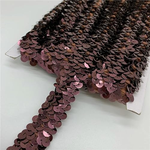 2 Yards 20 mm elastisches Paillettenband, Spitzenbesatz, Pailletten-Nähstoff für Kleider, Kleidung, Kopfschmuck, Brauthochzeit, DIY-Zubehör-11 von SHHEG