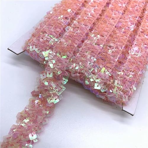 2 Yards 20 mm elastisches Paillettenband, Spitzenbesatz, Pailletten-Nähstoff für Kleider, Kleidung, Kopfschmuck, Brauthochzeit, DIY-Zubehör-16 von SHHEG