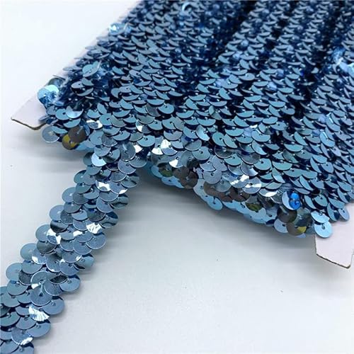 2 Yards 20 mm elastisches Paillettenband, Spitzenbesatz, Pailletten-Nähstoff für Kleider, Kleidung, Kopfschmuck, Brauthochzeit, DIY-Zubehör-18 von SHHEG