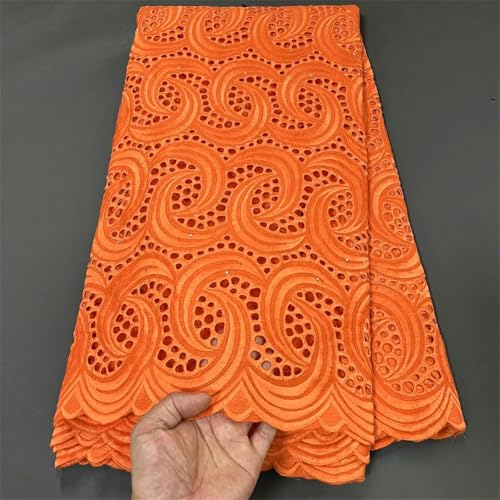 2024-2-CHINA-5yards Afrikanische Stickerei Tüll Spitze Stoff Baumwolle Kleid Party Mode 5Yards von SHHEG