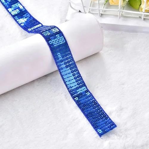 5 Yards 25 mm Paillettenband Spitzenbesatz Pailletten-Nähstoffband für lateinamerikanische Kleider, Kleidung, Kopfschmuck, Brauthochzeitsaccessoires-07-25 mm breit-2 Yards von SHHEG