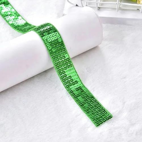 5 Yards 25 mm Paillettenband Spitzenbesatz Pailletten-Nähstoffband für lateinamerikanische Kleider, Kleidung, Kopfschmuck, Brauthochzeitsaccessoires-19–25 mm breit-2 Yards von SHHEG