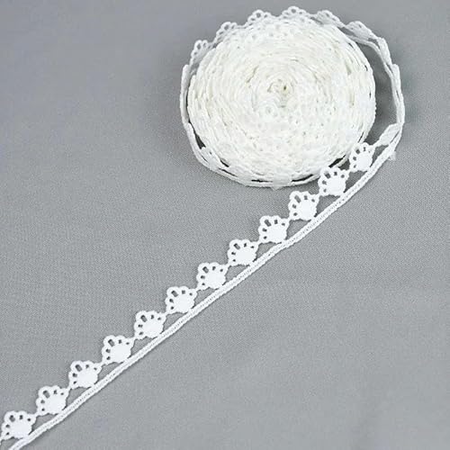 5 Yards weiße Spitze Milchseide wasserlöslich Stickerei Spitzenband Besatz Stoff zum Nähen von Bekleidungszubehör Handarbeit DIY Handwerk-C02-Breite 1,5 cm von SHHEG