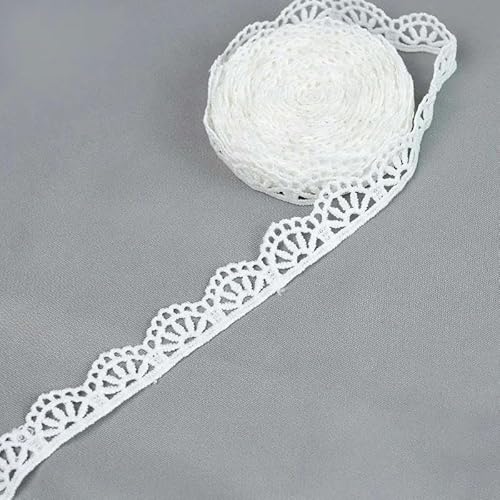 5 Yards weiße Spitze Milchseide wasserlöslich Stickerei Spitzenband Besatz Stoff zum Nähen von Bekleidungszubehör Handarbeit DIY Handwerk-C04-Breite 1,8 cm von SHHEG