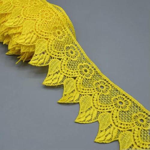 7 cm breites, wunderschönes Häkel-Stickerei-Spitzenband, DIY-Stickerei, Bettrock, Kleid, Vorhangspitze, Gelb, 14 Yards 7 cm breites, wunderschönes Häkel-Stickerei-Spitzenband, DIY-Stickerei, Bettrock, Kleid, Vorhangspitze, Gelb, 14 Yards von SHHEG