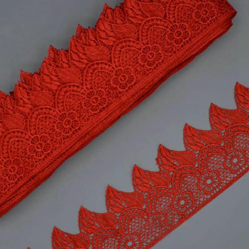 7 cm breites, wunderschönes Häkel-Stickerei-Spitzenband, DIY-Stickerei, Bettrock, Kleid, Vorhangspitze, Rot, 9,1 m 7 cm breites, wunderschönes Häkel-Stickerei-Spitzenband, DIY-Stickerei, Bettrock, Kleid, Vorhangspitze, Rot, 9,1 m von SHHEG