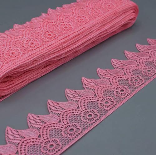 7 cm breites, wunderschönes Häkel-Stickerei-Spitzenband, DIY-Stickerei, Bettrock, Kleid, Vorhangspitze, rosa, 14 Yards 7 cm breites, wunderschönes Häkel-Stickerei-Spitzenband, DIY-Stickerei, Bettrock, Kleid, Vorhangspitze, rosa, 14 Yards von SHHEG