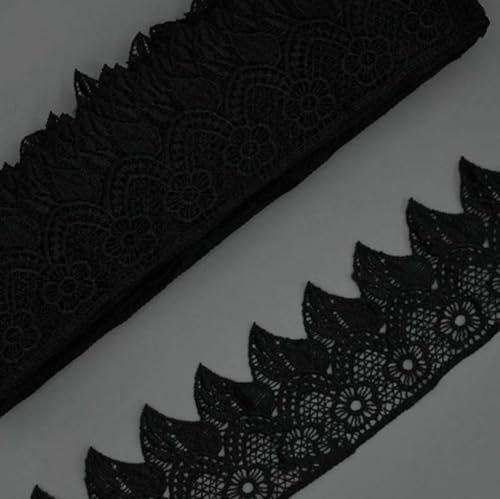 7 cm breites, wunderschönes Häkel-Stickerei-Spitzenband, DIY-Stickerei, Bettrock, Kleid, Vorhangspitze, schwarz, 9,1 m 7 cm breites, wunderschönes Häkel-Stickerei-Spitzenband, DIY-Stickerei, Bettrock, Kleid, Vorhangspitze, schwarz, 9,1 m von SHHEG