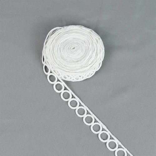 Bestickte weiße Spitzenrolle aus Milchseide, handgefertigtes Stoffband, DIY-Kleidungszubehör, Stoffbesätze zum Nähen, 10 Yards-weiß 1,6 cm breit-wie abgebildet von SHHEG