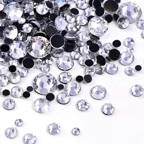 Glitter Crystal Hot Fix Strasssteine Strass DIY Nähzubehör Kristalle Diamant für Kleid Vestidos-Kristall-Mixed SS6-30 1000 Stück von SHHEG