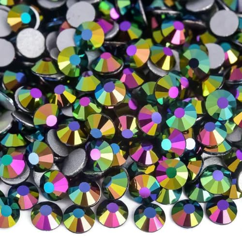 Glitzerkristall, nicht Hotfix-Strasssteine, Strass-Nägel, Diamantkristalle, für Kleider, Nagel-Charms, Nagelkunst, Kleid, B3577, Luft-Smaragdgrün, SS12, 1440 Stück von SHHEG