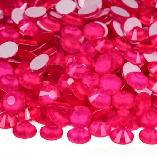 Glitzerkristall, nicht Hotfix-Strasssteine, spezielle rote Strass-Nägel, Diamantkristalle, Nagelschmuck für Kleider, Nagelanhänger, Nagelkunst, Rose Neon, SS10, 1440 Stück von SHHEG