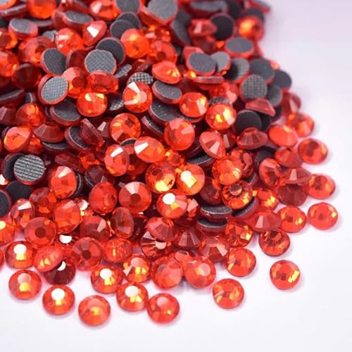 Glitzernde Kristall-Hot-Fix-Strasssteine, Strass-DIY-Nähzubehör, Kristalle, Diamanten für Kleidung, Kleider, Vestidos, Orange, SS10, 1440 Stück von SHHEG