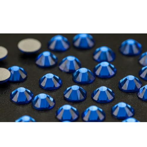 Großhandel SS3–SS20, 14.400 Stück/Packung, Glas-Strasssteine zum Aufkleben, flache Rückseite, 3D-Steine für Nagelkunst, Dekoration, Kleidung, DIY-029 Capri Blue-SS20 – 14.400 (Stück) von SHHEG