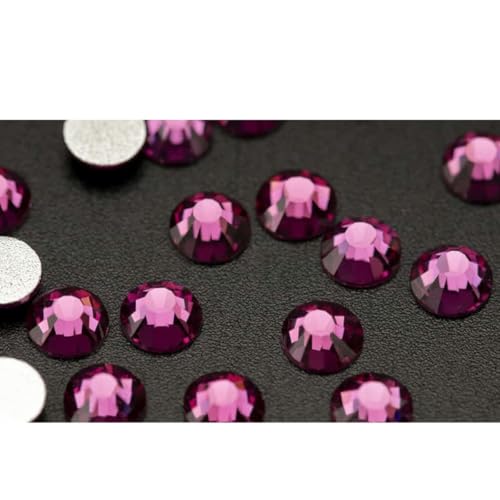 Großhandel SS3–SS20, 14.400 Stück/Packung, Glas-Strasssteine zum Aufkleben, flache Rückseite, 3D-Steine für Nagelkunst, Dekoration, Kleidung, DIY-042 Fuchsia-SS12 – 14.400 (Stück) von SHHEG