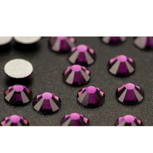 Großhandel SS3-SS20, 14.400 Stück/Packung Glas-Strasssteine zum Aufkleben, flache Rückseite, 3D-Steine für Nagelkunst, Dekoration, Kleidung, DIY-033 Amethyst-SS20 – 14.400 (Stück) von SHHEG