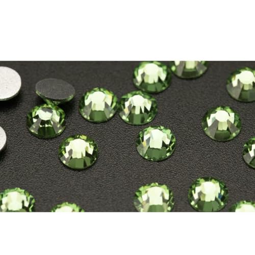 Großhandel SS3–SS20, 14.400 Stück/Packungen, Glas-Strasssteine zum Aufkleben, flache Rückseite, 3D-Steine für Nagelkunst, Dekoration, Kleidung, DIY-019 Peridot-SS16 – 14.400 (Stück) von SHHEG