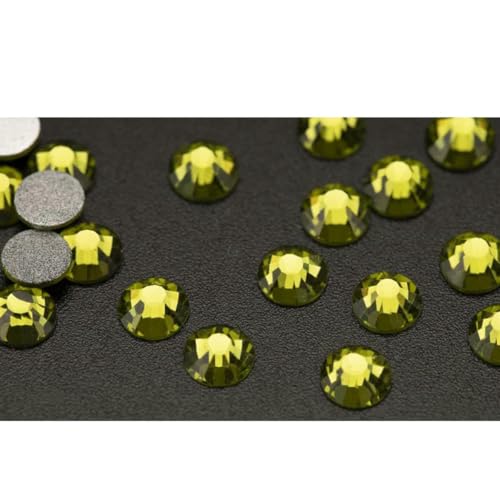 Großhandel SS3-SS20, 14.400 Stück/Packungen, Glas-Strasssteine zum Aufkleben, flache Rückseite, 3D-Steine für Nagelkunst, Dekoration, Kleidung, DIY-021 Olivine-SS20 – 14.400 (Stück) von SHHEG