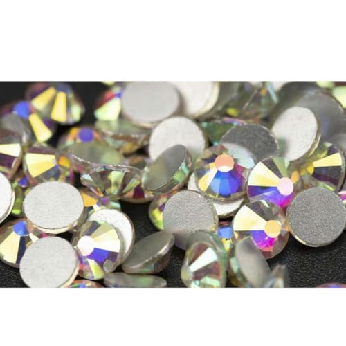 Großhandel SS3-SS20 14400 STK./PACKUNGEN Glas-Strasssteine zum Aufkleben, flache Rückseite, 3D-Steine für Nagelkunst, Dekoration, Kleidung, DIY-055 Crystal AB-SS4 – 14400 (Stk.) von SHHEG