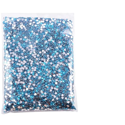 Großhandels-Flatback-Harz-Strasssteine mit silberner Unterseite, nicht Hotfix-Strasssteine in großen Paketen, Glitzerkristalle und Strass für 5 Capri Blue, 3 mm SS10 – 50000 Stück von SHHEG