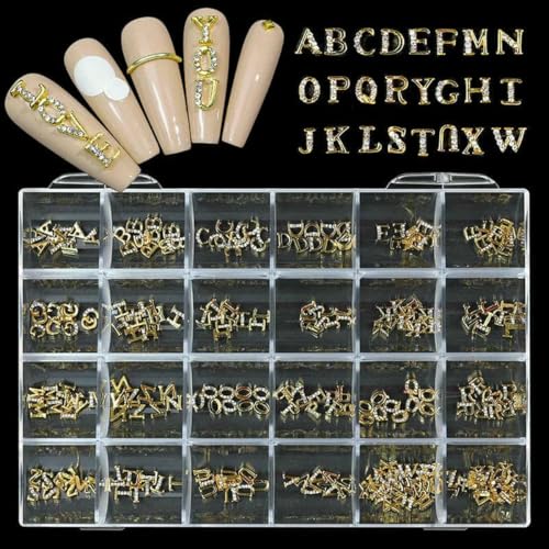 Luxuriöses, glänzendes Diamant-Schmuckset für Nagelkunst-Dekorationen, Nagel-AB-Bohrer mit flachem Boden, Nagelkunst, gemischte Kristalle, nagelförmiger Diamant-06 (260 Stück) von SHHEG