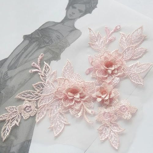 Neue Stil 3D Spitze Blume Stickerei Applique Trim Patch DIY Nähen Dekoration Handwerk Hochzeit Kleid Zubehör Handgemachte Versorgung-DS von SHHEG