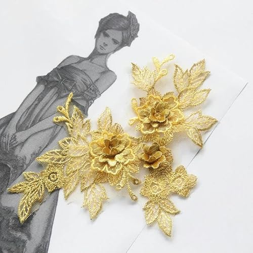 Neue Stil 3D Spitze Blume Stickerei Applique Trim Patch DIY Nähen Dekoration Handwerk Hochzeit Kleid Zubehör Handgemachte Versorgung-NS von SHHEG