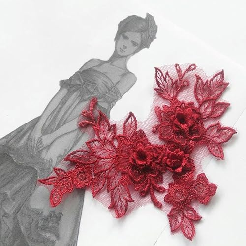 Neuer Stil 3D Spitze Blume Stickerei Applikation Trim Patch DIY Nähen Dekoration Handwerk Hochzeit Kleid Zubehör handgemachte Versorgung-BS von SHHEG