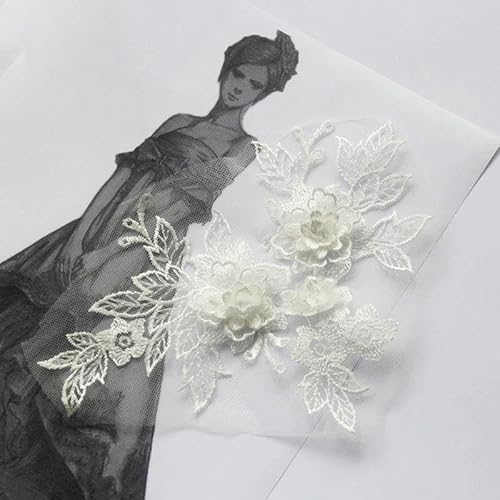 Neuer Stil 3D Spitze Blume Stickerei Applikation Trim Patch DIY Nähen Dekoration Handwerk Hochzeit Kleid Zubehör handgemachte Versorgung-OS von SHHEG